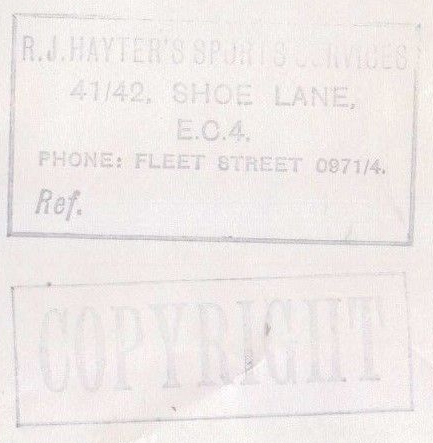 R.J.Hayters’s Sports Services, Shoe Lane