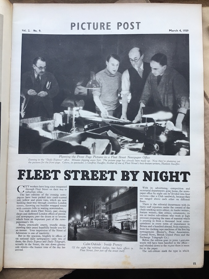 Picture Post 1939 – Fleet Street By Night photographer revealed